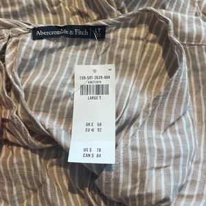 Abercrombie one piece, beige/white striped size L tall
